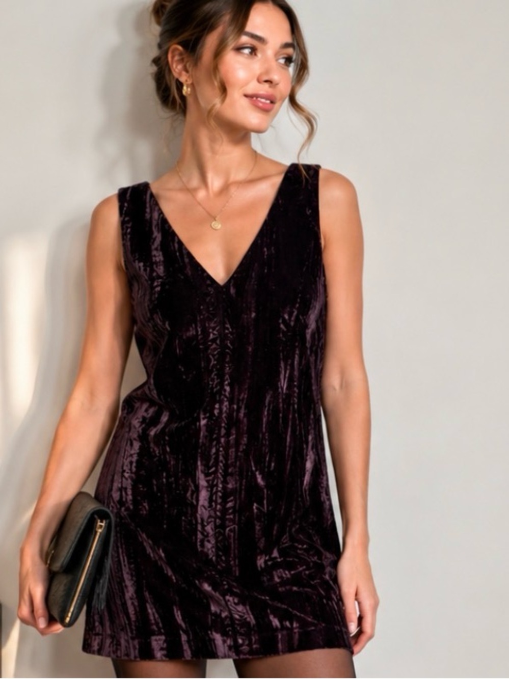 NWT French Connection Theresa Velvet Hortensia Haze Mini Dress